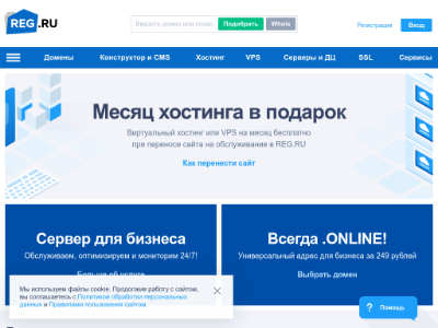 «Reg.ru» — регистрация доменов